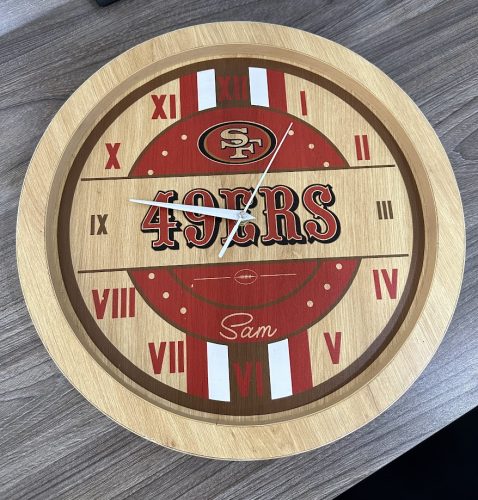Customize Your Name With SF49 Wooden Wall Clock CL004 NF photo review